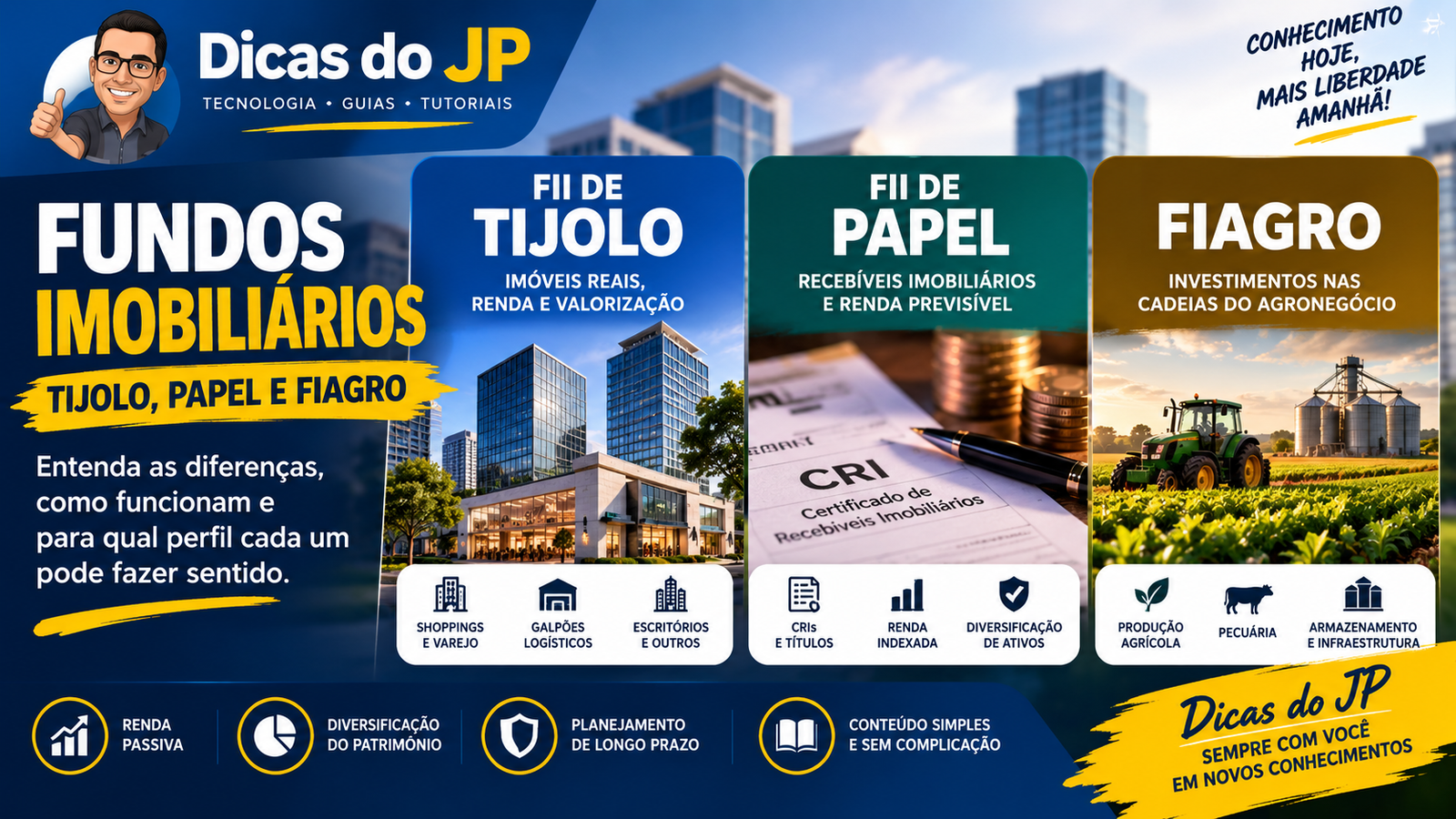 Fundos Imobiliários de Tijolo, Papel e FIAGRO: Entenda as Diferenças