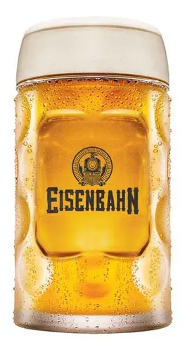 Caneca Chopp de Vidro Mass Krug Eisenbahn 1 Litro Ruvolo