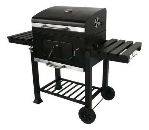 Churrasqueira Americana Gourmet Carvão Bafo Grelhas Rodas Preta